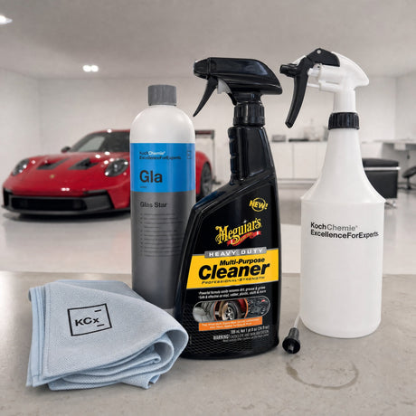 Detailing1 Auto-Reinigungsset "Innenraum" — Meguiar's HEAVY DUTY Multi Purpose Cleaner 709 ml + Koch-Chemie Glas Star „Gla“ 1
