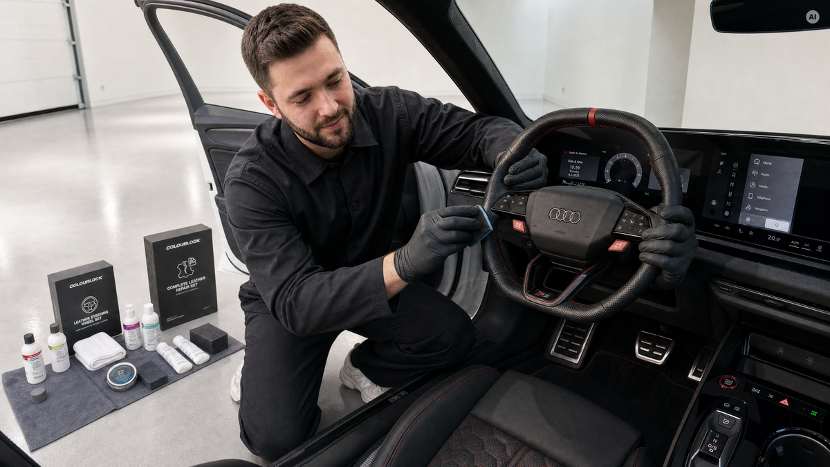 Reparatur am Lederlenkrad — Reparatur-Sets von COLOURLOCK bei Detailing1