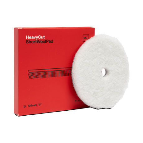 Koch-Chemie Heavy Cut "Short" Wool Pad — Lammfell-Polierpad "Rot" (Kurzflorig) 1 Stück / Ø 126 mm / Rot